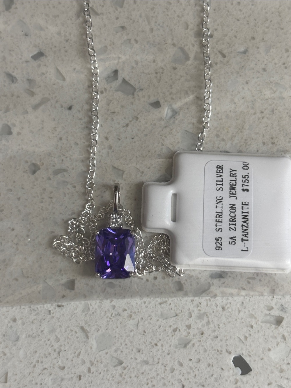 925 Sterling Silver Amethyst Pendant Necklace - Picture 11 of 11
